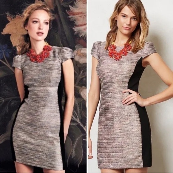 NWOT - Moulinette Soeurs Shimmer Tweed Hourglass Sheath Dress - size 4 - Picture 1 of 5